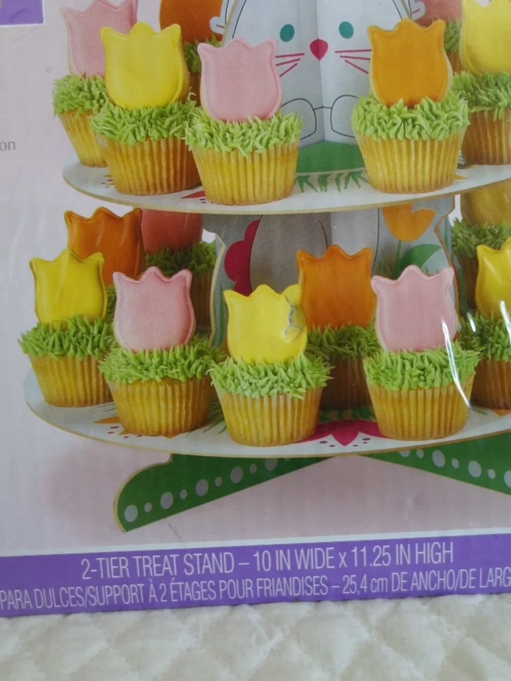 NIP New WILTON Bunny Treat & Egg 2-Tier Stand – 10” Wide x 11.25 High